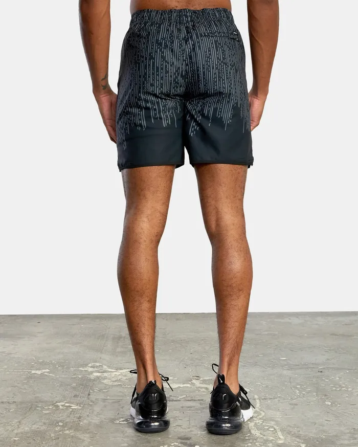 RVCA Mens Shorts Yogger Iv Athletic Shorts 17034 Black Drop Down Kvc4 For Sale