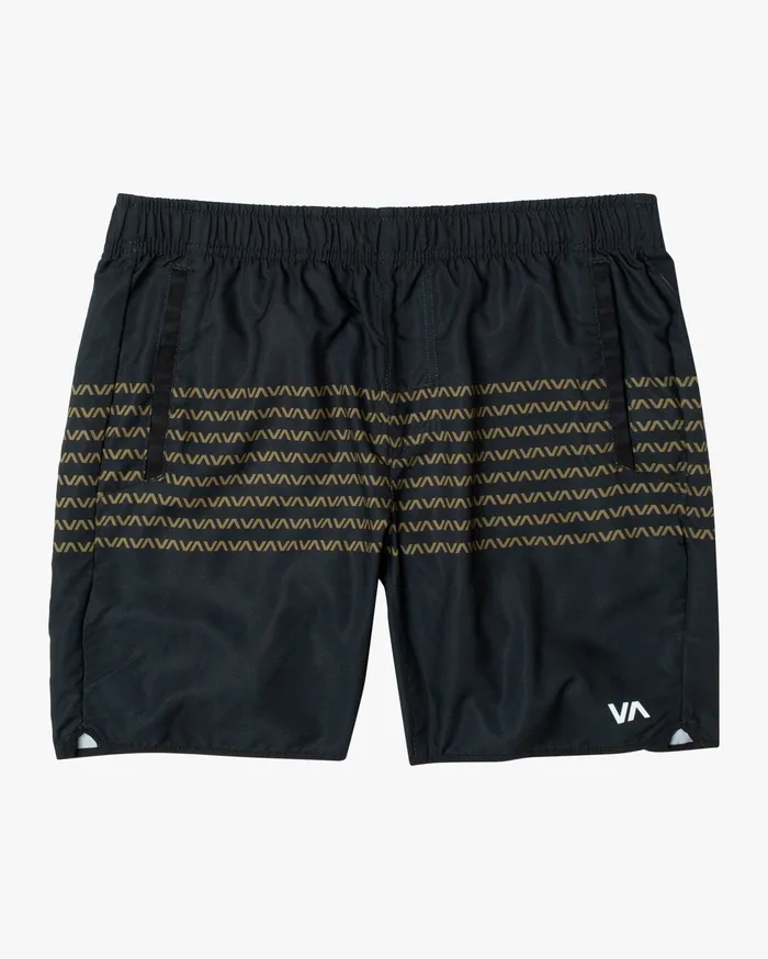 RVCA Mens Shorts Yogger Iv Athletic Shorts 17034 BlackGreen Bkg Cheap On Sale