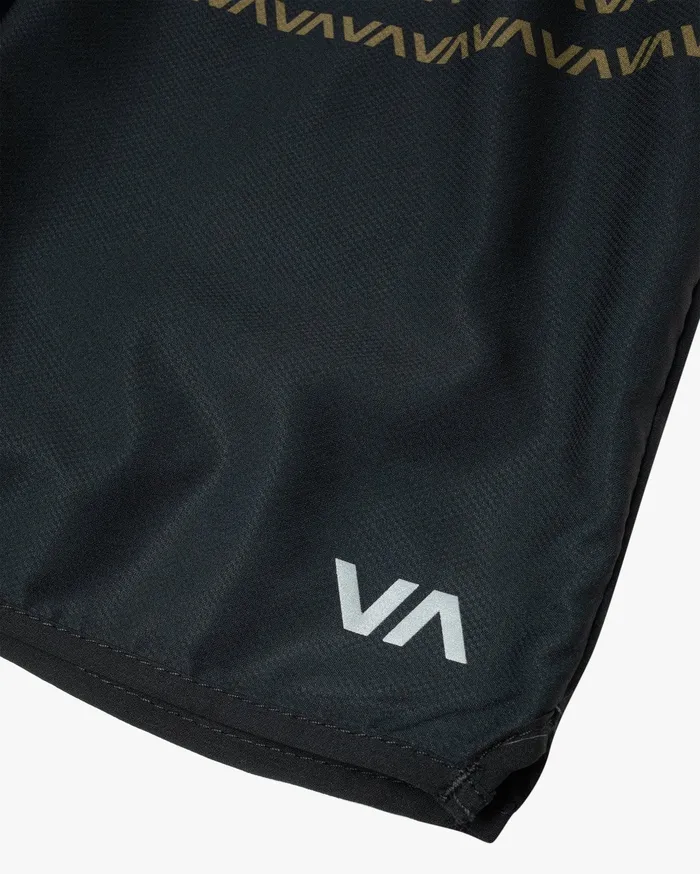 RVCA Mens Shorts Yogger Iv Athletic Shorts 17034 BlackGreen Bkg Cheap On Sale