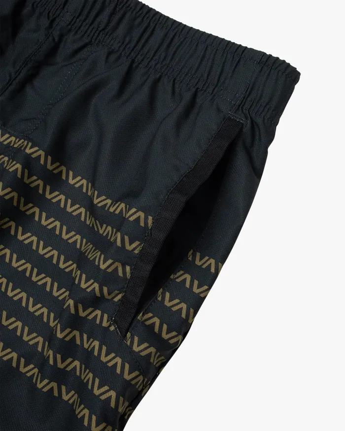 RVCA Mens Shorts Yogger Iv Athletic Shorts 17034 BlackGreen Bkg Cheap On Sale