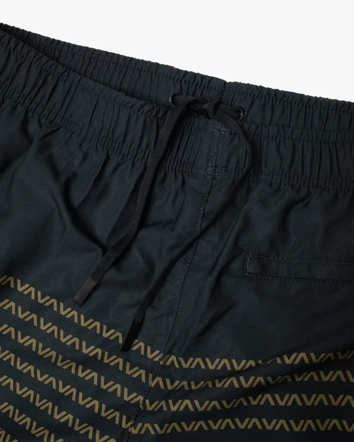 RVCA Mens Shorts Yogger Iv Athletic Shorts 17034 BlackGreen Bkg Cheap On Sale