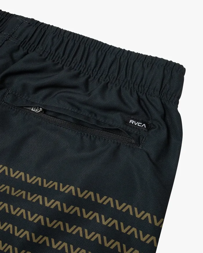 RVCA Mens Shorts Yogger Iv Athletic Shorts 17034 BlackGreen Bkg Cheap On Sale