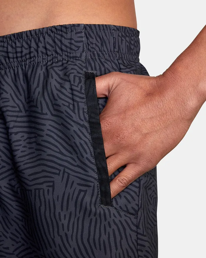 RVCA Mens Shorts Yogger Iv Athletic Shorts 17034 Grey Black Eyb On Sale