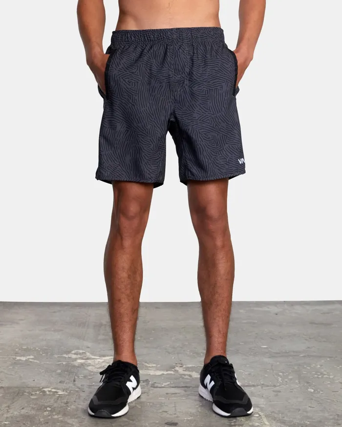 RVCA Mens Shorts Yogger Iv Athletic Shorts 17034 Grey Black Eyb On Sale