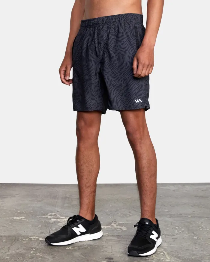 RVCA Mens Shorts Yogger Iv Athletic Shorts 17034 Grey Black Eyb On Sale