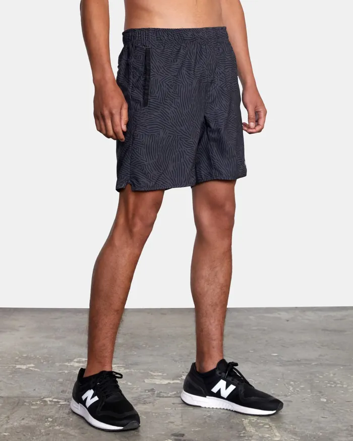 RVCA Mens Shorts Yogger Iv Athletic Shorts 17034 Grey Black Eyb On Sale