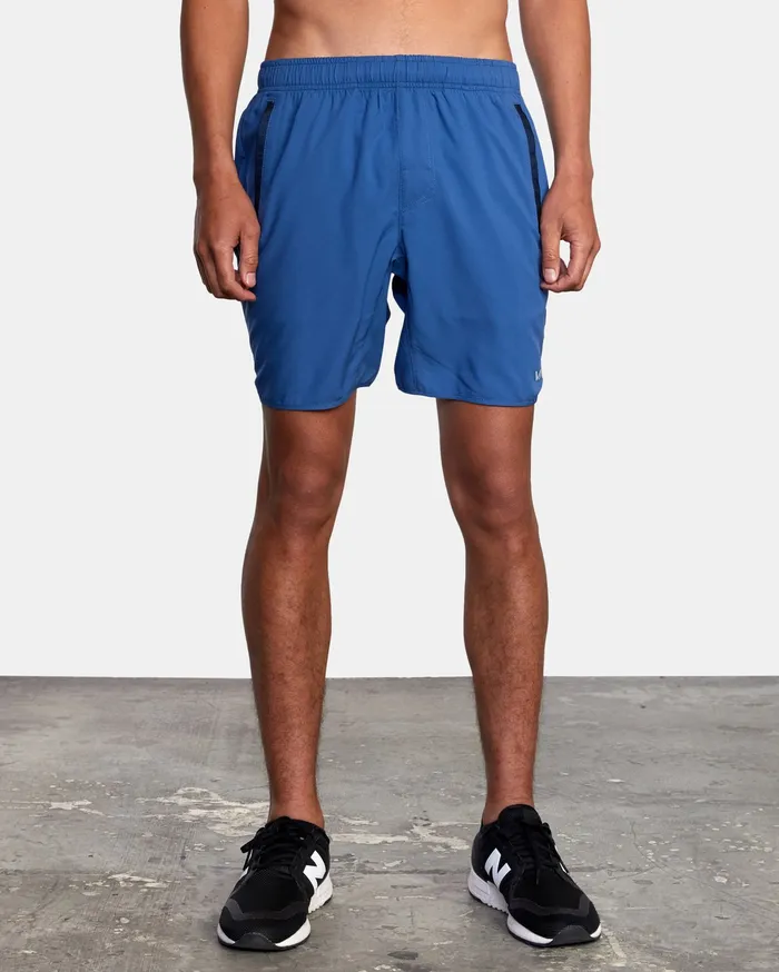 RVCA Mens Shorts Yogger Iv Athletic Shorts 17034 Surplus Blue Suu For Sale