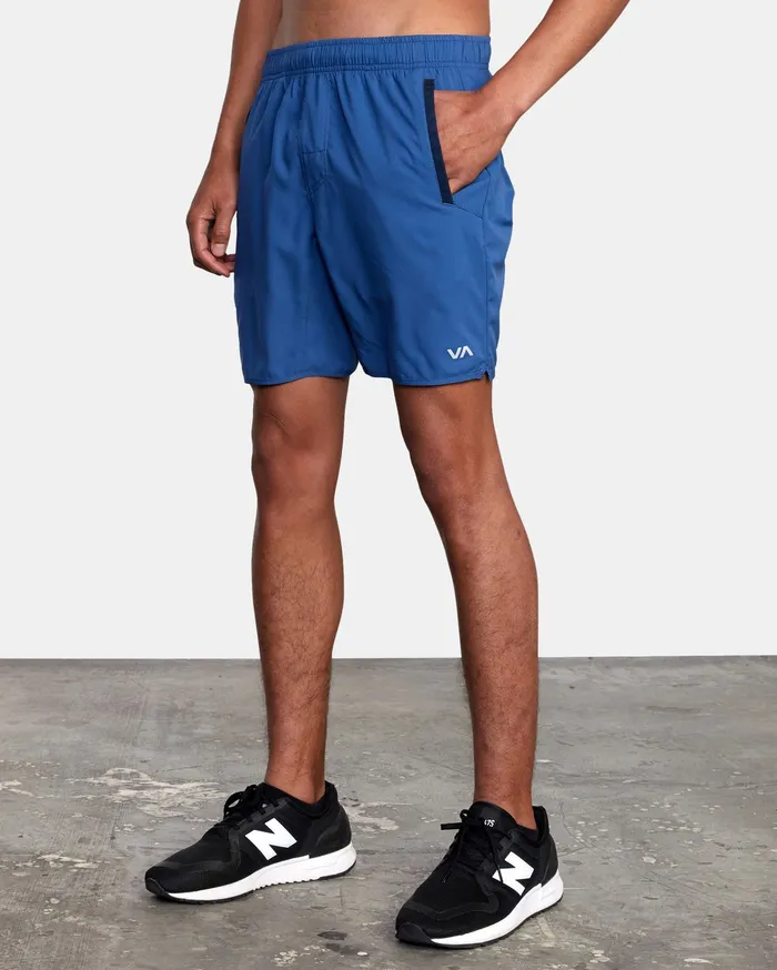 RVCA Mens Shorts Yogger Iv Athletic Shorts 17034 Surplus Blue Suu For Sale