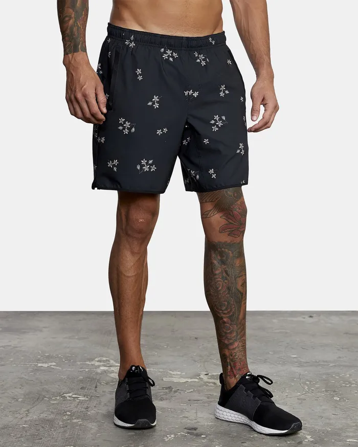 RVCA Mens Shorts Yogger Iv Athletic Shorts 17034 Tossed Dizty Floral Kvc6 Casaul