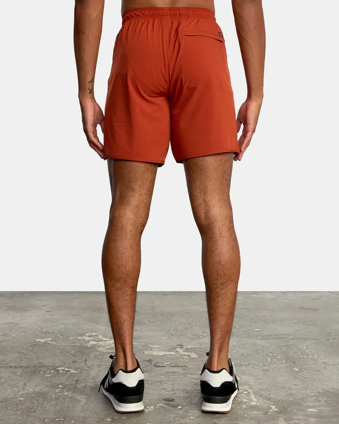 RVCA Mens Shorts Yogger Stretch Athletic Shorts 17034 Brick Red Brk Online