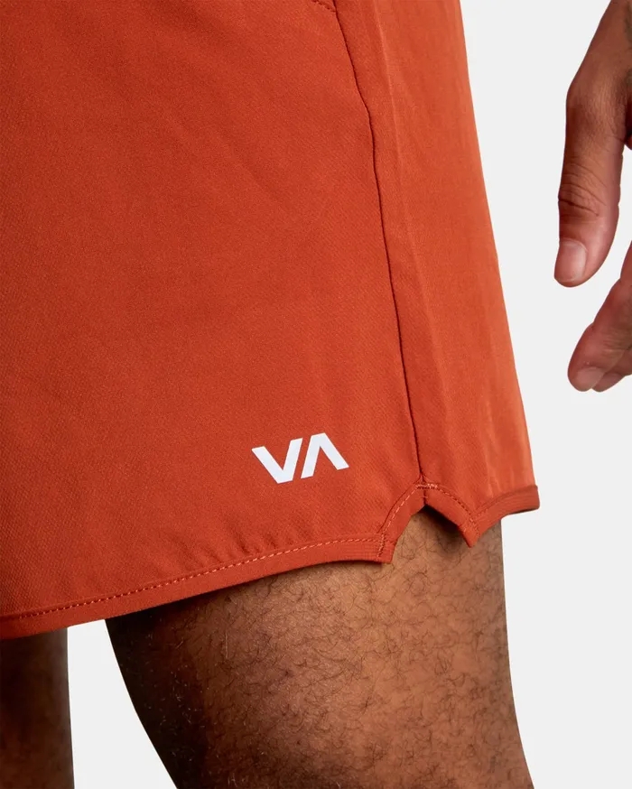 RVCA Mens Shorts Yogger Stretch Athletic Shorts 17034 Brick Red Brk Online