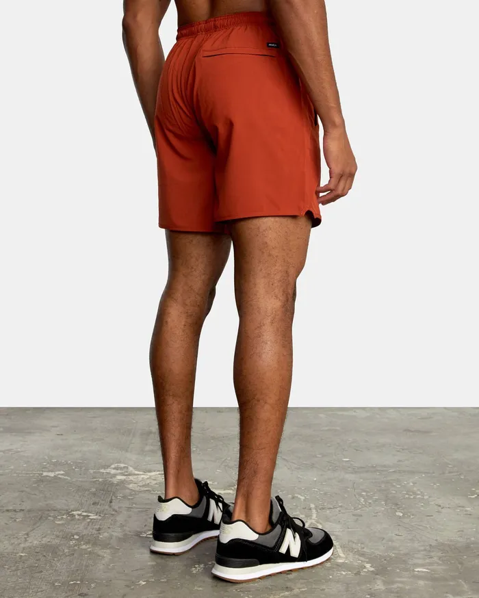RVCA Mens Shorts Yogger Stretch Athletic Shorts 17034 Brick Red Brk Online
