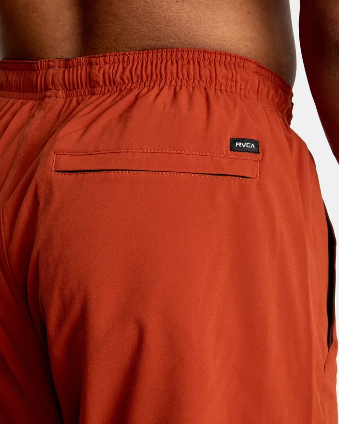 RVCA Mens Shorts Yogger Stretch Athletic Shorts 17034 Brick Red Brk Online