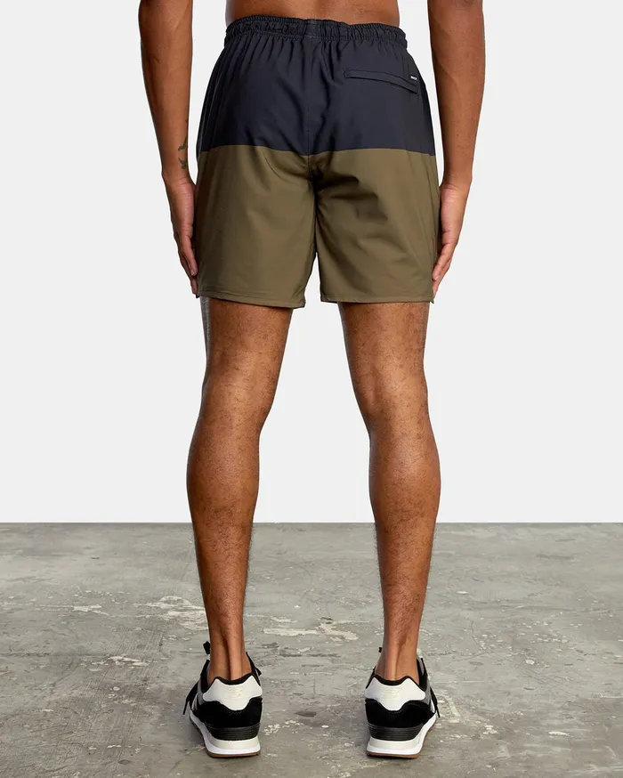 RVCA Mens Shorts Yogger Stretch Athletic Shorts 17034 Combat Blocked Cqn5 Casaul