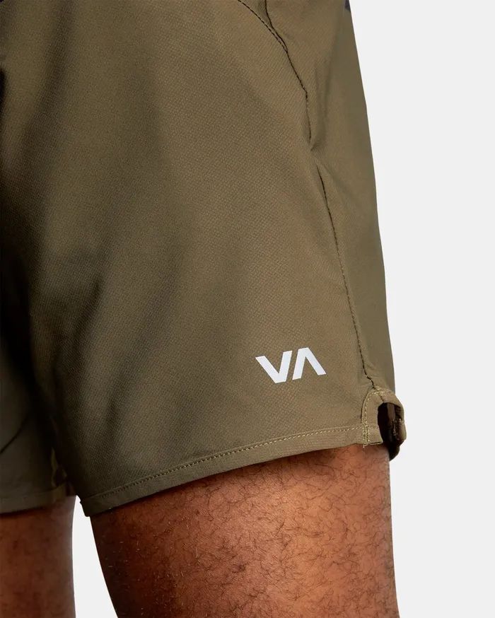 RVCA Mens Shorts Yogger Stretch Athletic Shorts 17034 Combat Blocked Cqn5 Casaul