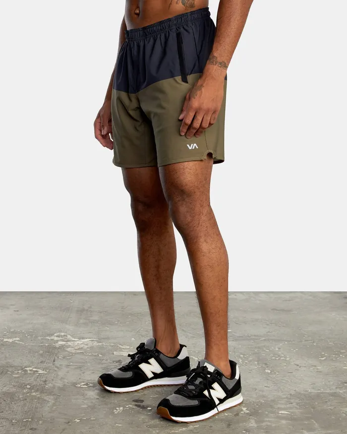 RVCA Mens Shorts Yogger Stretch Athletic Shorts 17034 Combat Blocked Cqn5 Casaul