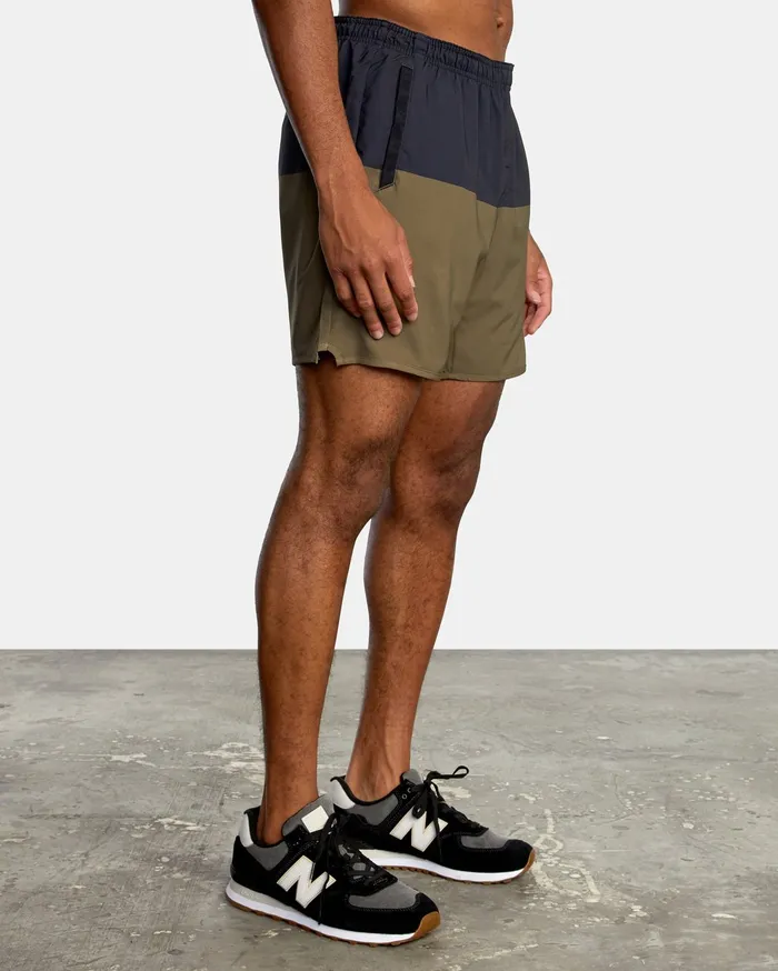 RVCA Mens Shorts Yogger Stretch Athletic Shorts 17034 Combat Blocked Cqn5 Casaul