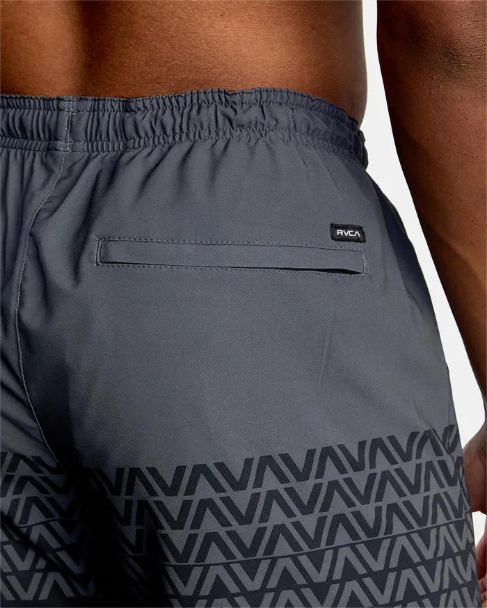 RVCA Mens Shorts Yogger Stretch Athletic Shorts 17034 Grey Black Va Stripe Kvd9 On Sale