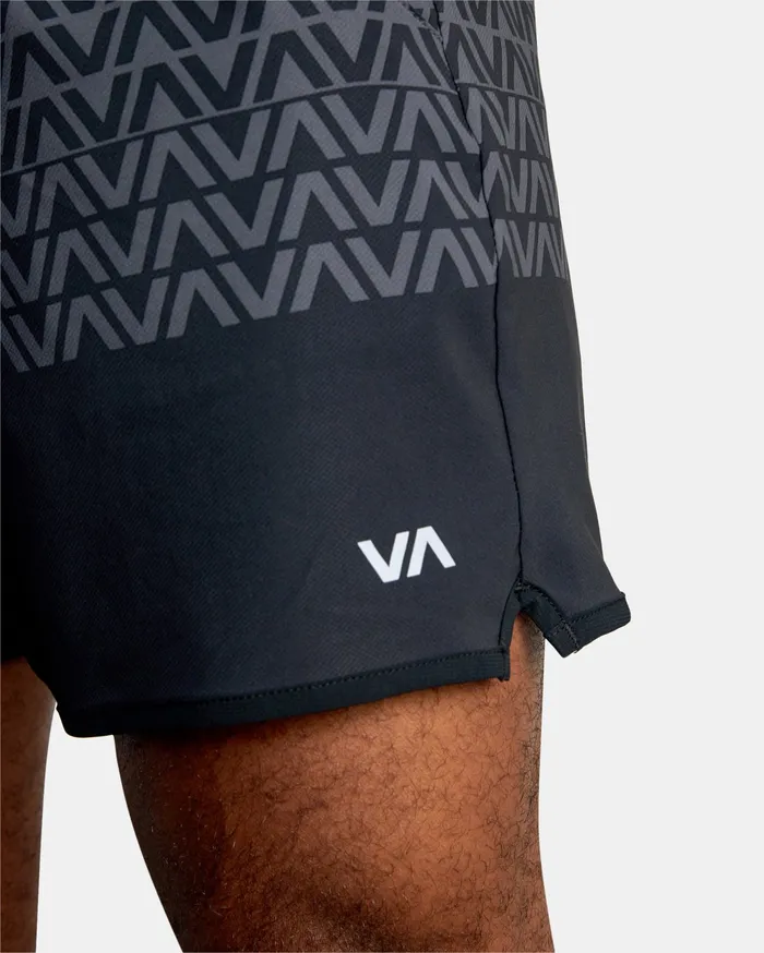 RVCA Mens Shorts Yogger Stretch Athletic Shorts 17034 Grey Black Va Stripe Kvd9 On Sale