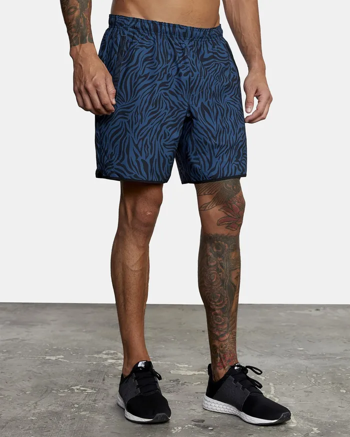 RVCA Mens Shorts Yogger Stretch Athletic Shorts 17034 Majolica Zebra Bsm6 Online