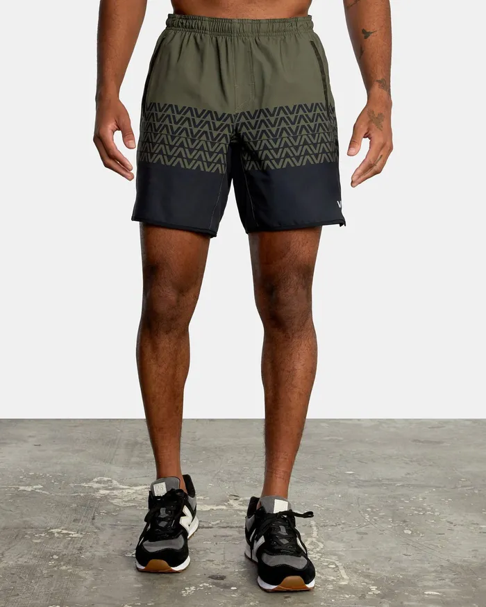 RVCA Mens Shorts Yogger Stretch Athletic Shorts 17034 Olive Black Va Stripe Kvd8 Online RVCA Mens Shorts Yogger Stretch Athletic Shorts 17034 Olive Black Va Stripe Kvd8 Online