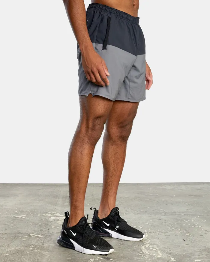RVCA Mens Shorts Yogger Stretch Athletic Shorts 17034 Smoke Blocked Kpg5 Gift 4 You