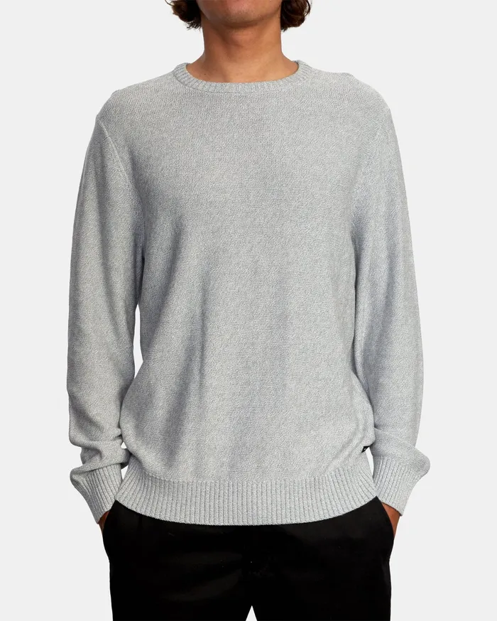 RVCA Mens Sweaters Witz Marl Crew Sweatshirt Grey Gry Gift for Friend