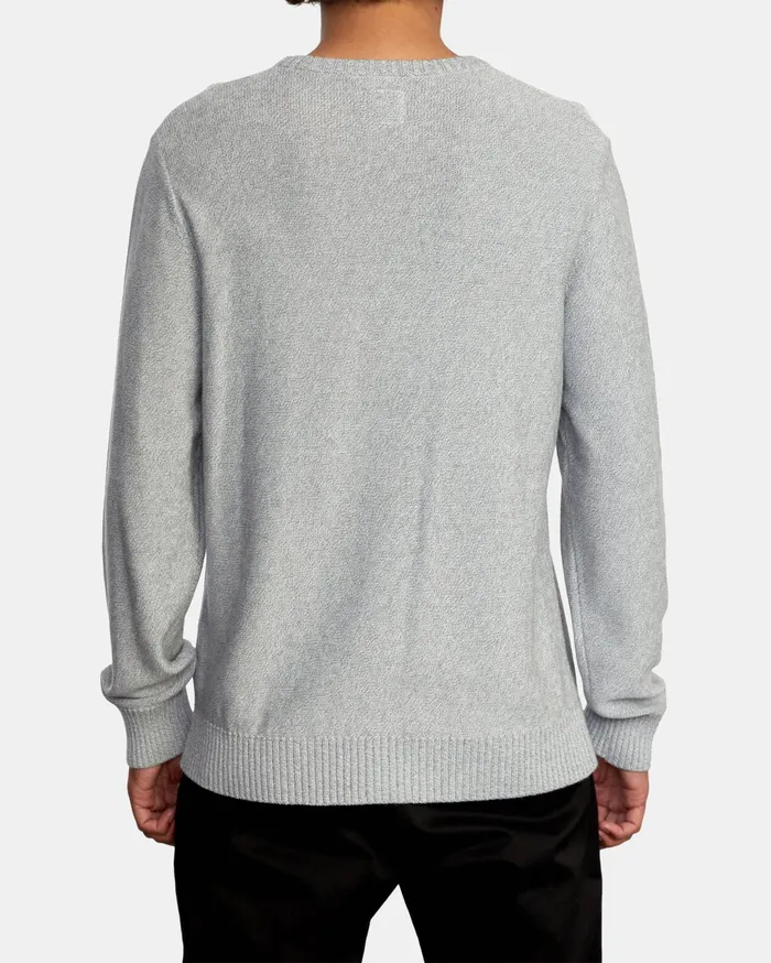 RVCA Mens Sweaters Witz Marl Crew Sweatshirt Grey Gry Gift for Friend
