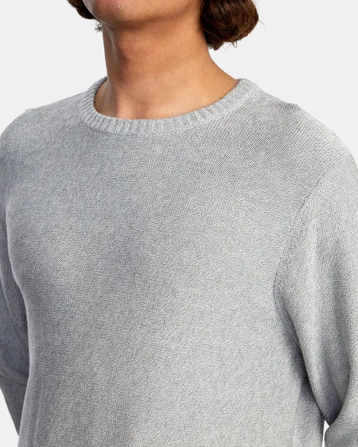 RVCA Mens Sweaters Witz Marl Crew Sweatshirt Grey Gry Gift for Friend