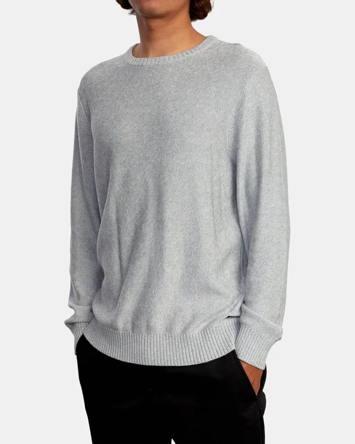 RVCA Mens Sweaters Witz Marl Crew Sweatshirt Grey Gry Gift for Friend