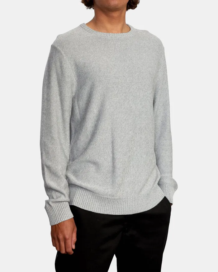 RVCA Mens Sweaters Witz Marl Crew Sweatshirt Grey Gry Gift for Friend
