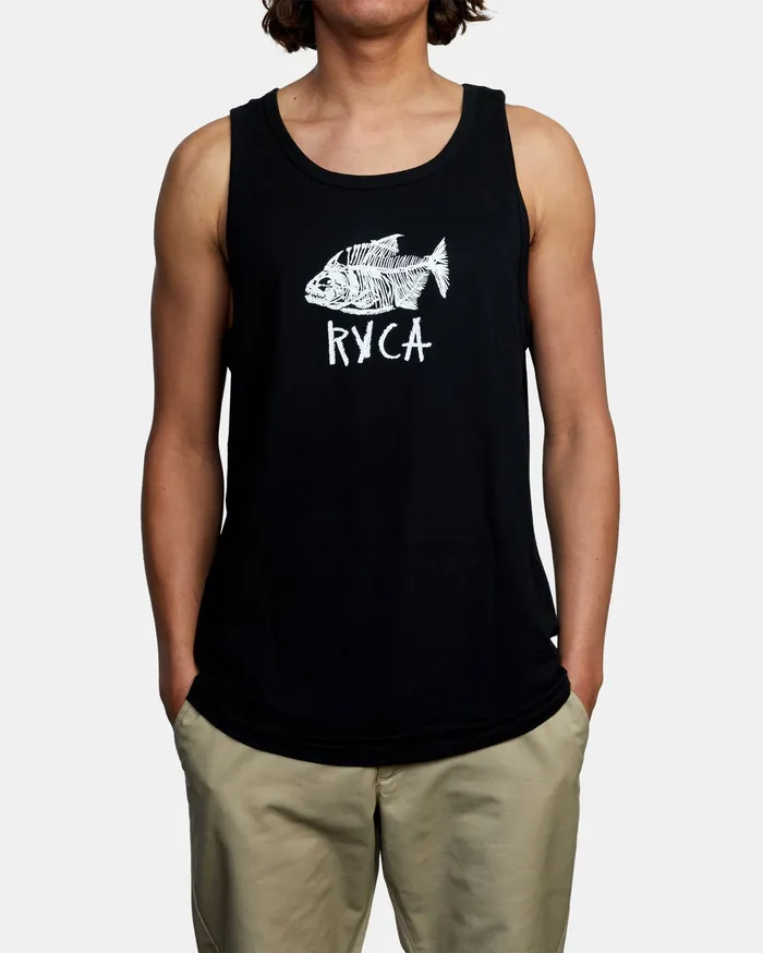 RVCA Mens Tank Tops Ben Horton Dead See Tank Top Black Blk
