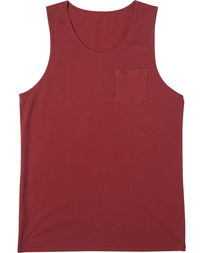 RVCA Mens Tank Tops Ptc Pigment Tank Top Chili Chl