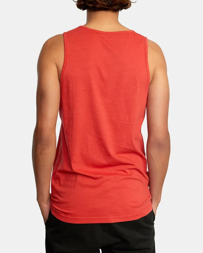 RVCA Mens Tank Tops Ptc Pigment Tank Top Chili Chl