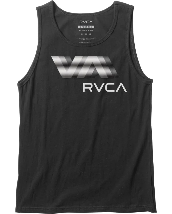 RVCA Mens Tank Tops Va Rvca Blur Performance Tank Top Black Blk