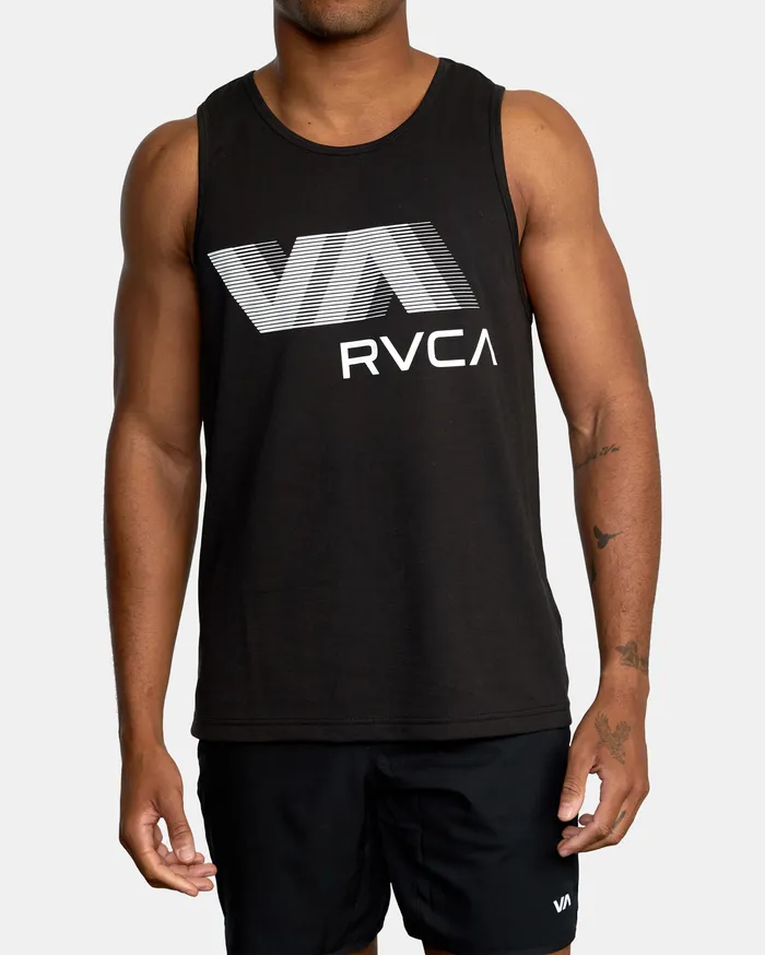 RVCA Mens Tank Tops Va Rvca Blur Performance Tank Top Black Blk