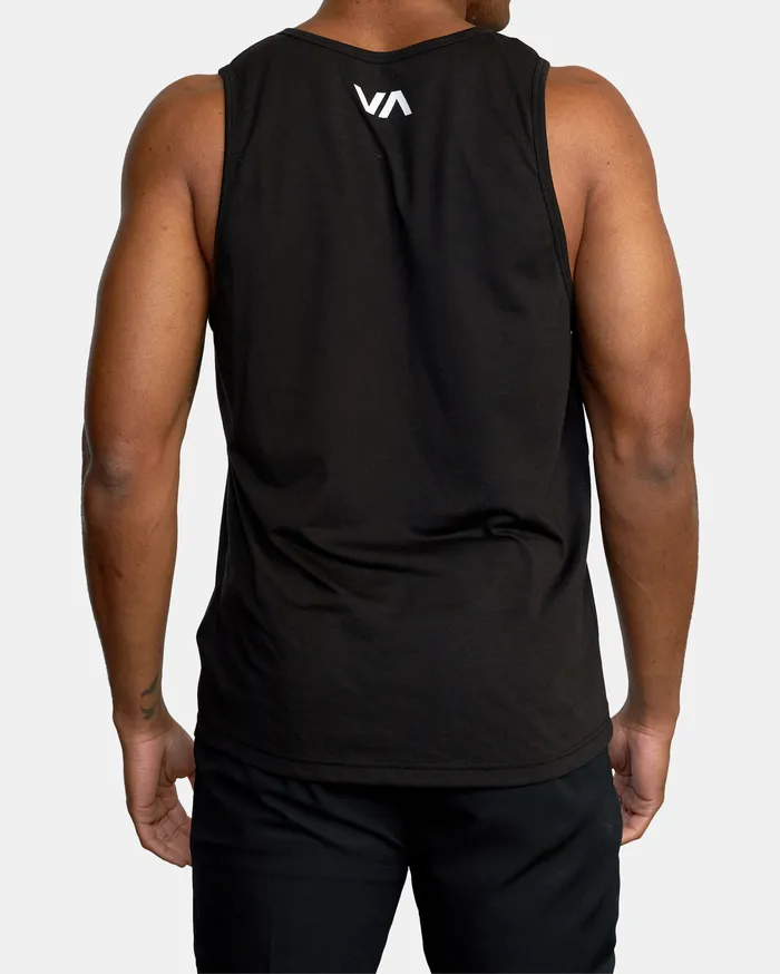 RVCA Mens Tank Tops Va Rvca Blur Performance Tank Top Black Blk