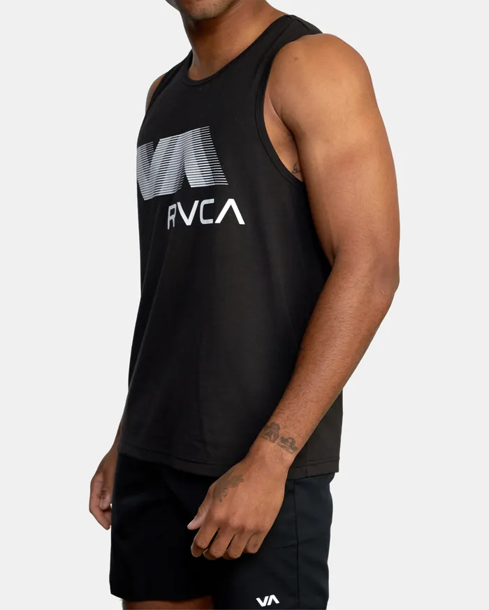 RVCA Mens Tank Tops Va Rvca Blur Performance Tank Top Black Blk