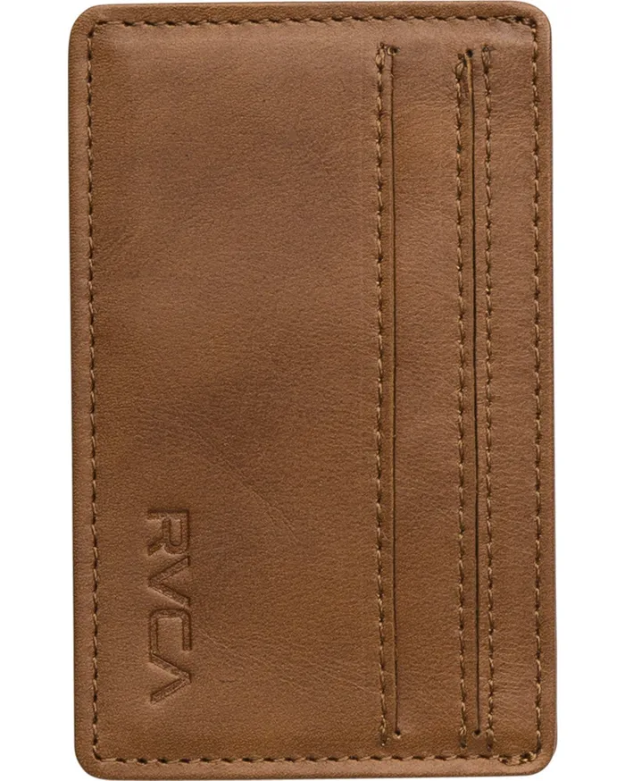 RVCA Mens Wallets Clean Card Wallet Tan Tan For Sale