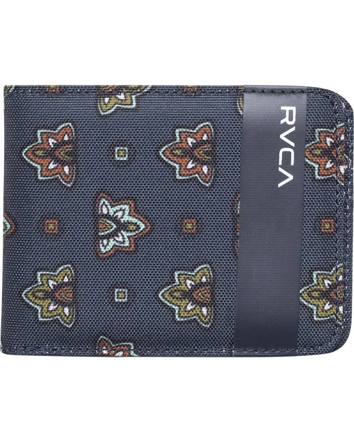 RVCA Mens Wallets Leeward Bifold Walet Blue Multi Bum Gift Ideas