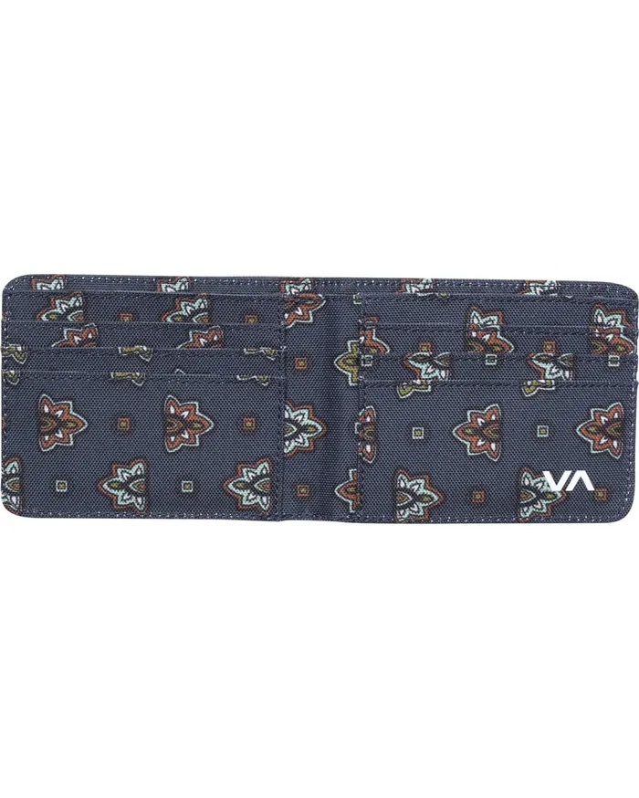 RVCA Mens Wallets Leeward Bifold Walet Blue Multi Bum Gift Ideas