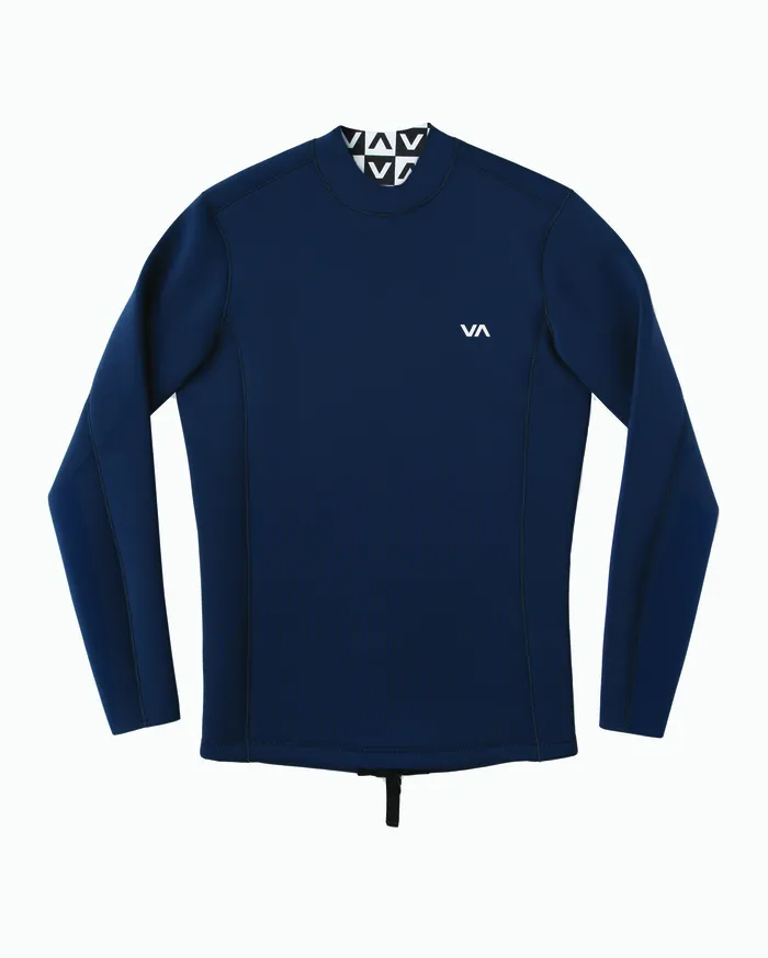 RVCA Mens Wetsuit Jackets and Tops Ancell Back Zip Neoprene Wetsuit Jacket Navy Nvy