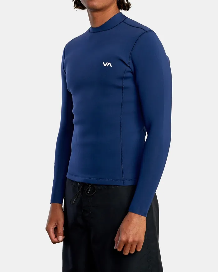 RVCA Mens Wetsuit Jackets and Tops Ancell Back Zip Neoprene Wetsuit Jacket Navy Nvy