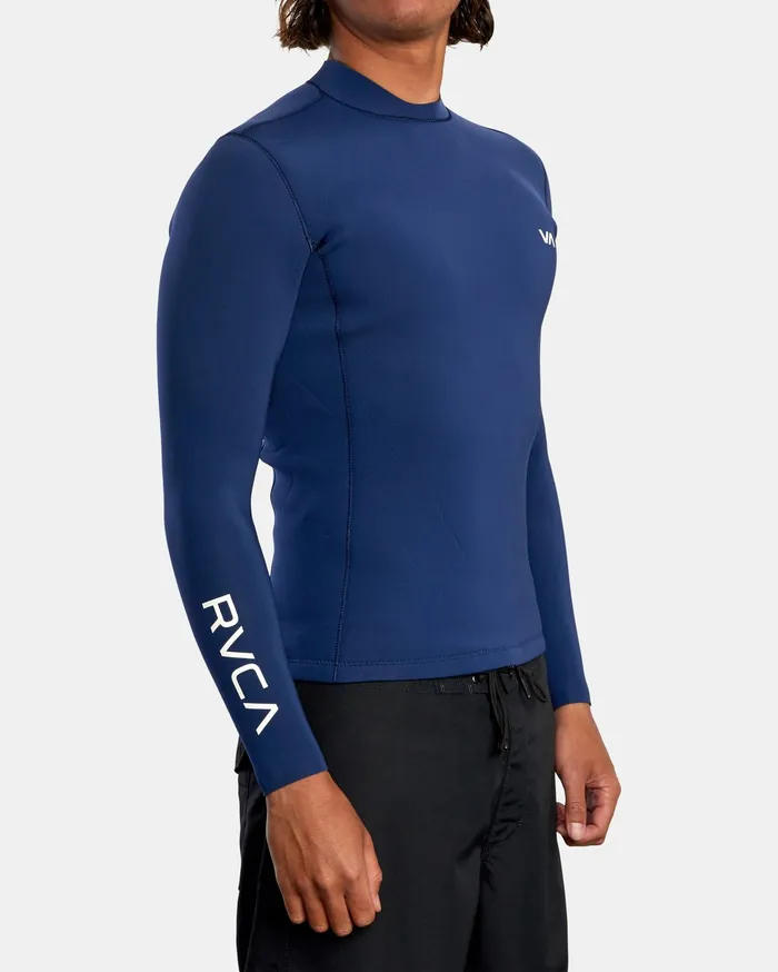 RVCA Mens Wetsuit Jackets and Tops Ancell Back Zip Neoprene Wetsuit Jacket Navy Nvy