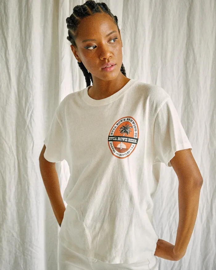 RVCA Tanks Tanks Camille Rowe Rowe Brewing TShirt Vintage White Vwt