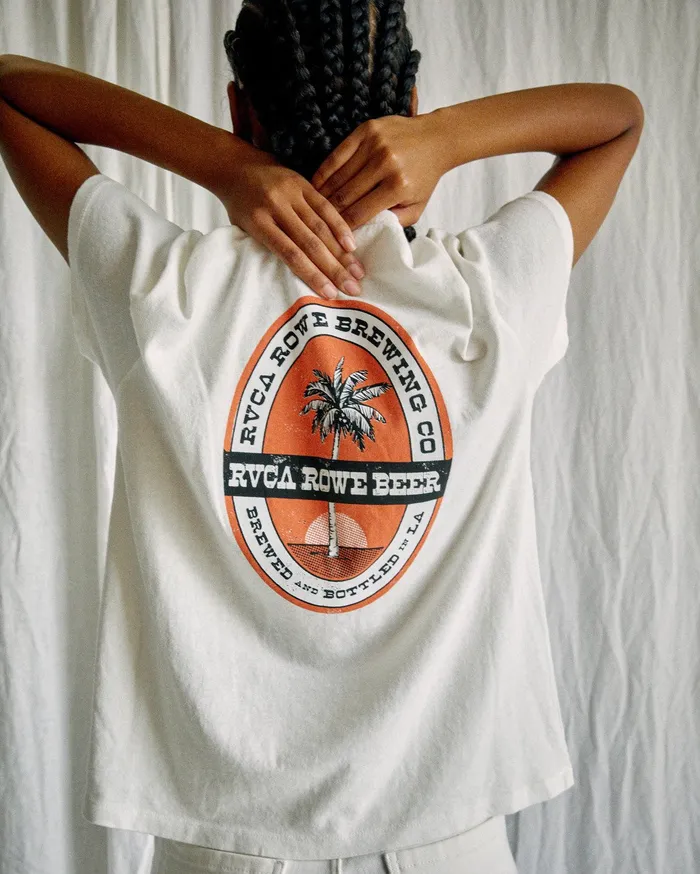 RVCA Tanks Tanks Camille Rowe Rowe Brewing TShirt Vintage White Vwt