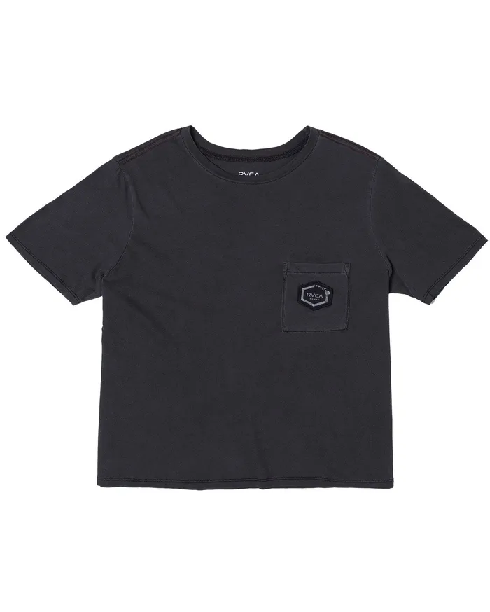 RVCA Tanks Tanks Island Hex Short Sleeve Pocket Tee Washed Black Waa