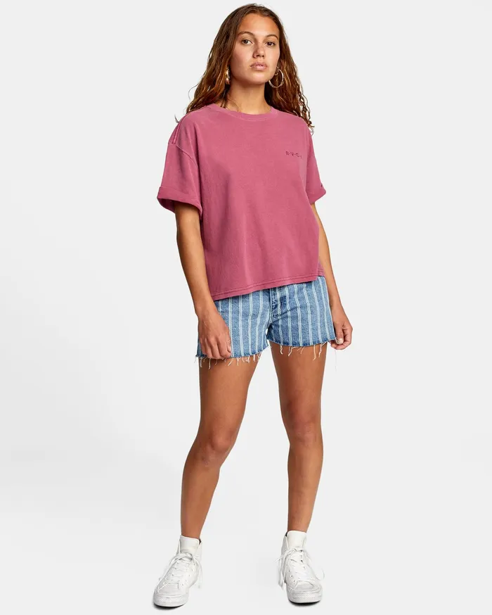 RVCA Tanks Tanks Merge Short Sleeve Tee Plum Berry Pby