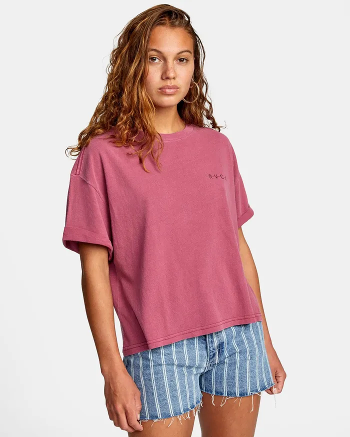 RVCA Tanks Tanks Merge Short Sleeve Tee Plum Berry Pby