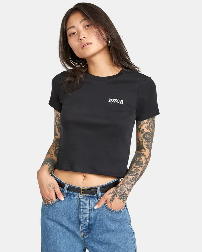 RVCA Tanks Tanks Palm Face Short Sleeve Tee Black Blk